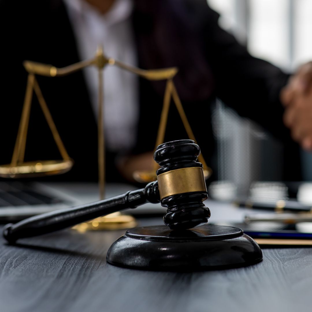Lawyer talking to a client. 